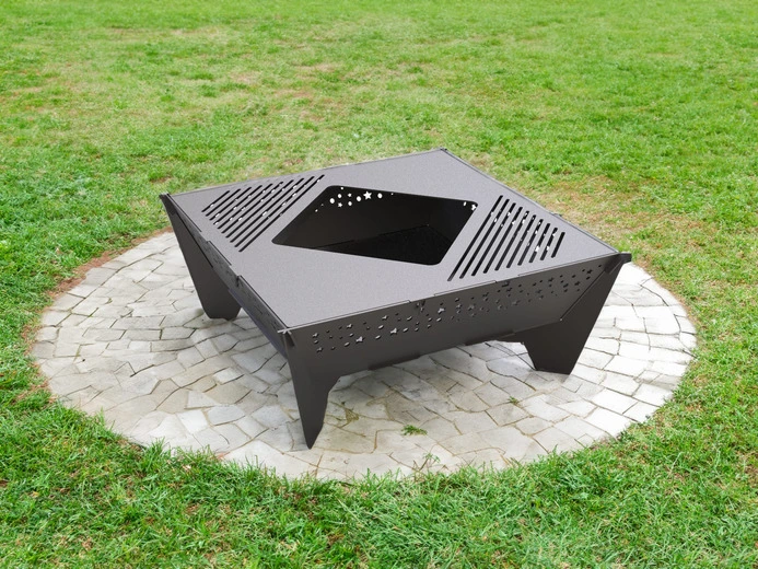 39-Inch Stars Square Fire Pit Grill. DXF files for plasma, laser cutting