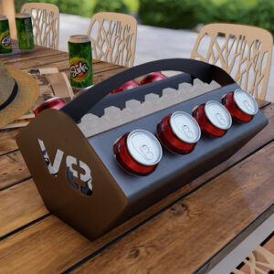 Beer and Soda Holder Engine V8 II. DXF, SVG files for plasma, laser cutting. Box for 330 ml and 500 ml Cans