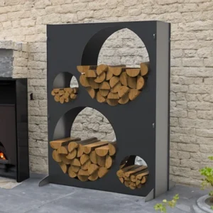 Big Firewood Rack 47" with Round Cutouts. DXF files for laser, plasma cutting