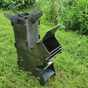 Big Rocket Stove. DXF files for laser, plasma cutting. Portable Turbo Wood Stove