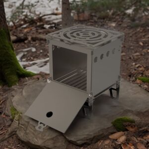 Camping Stove V3. DXF files for laser, plasma cutting. Ultralight Portable Wood Stove