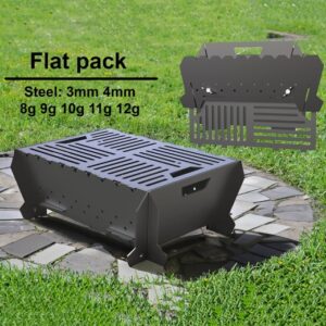 Flat-Pack Fire Pit Grill. DXF files for plasma, laser cutting. Barbecue for Camping