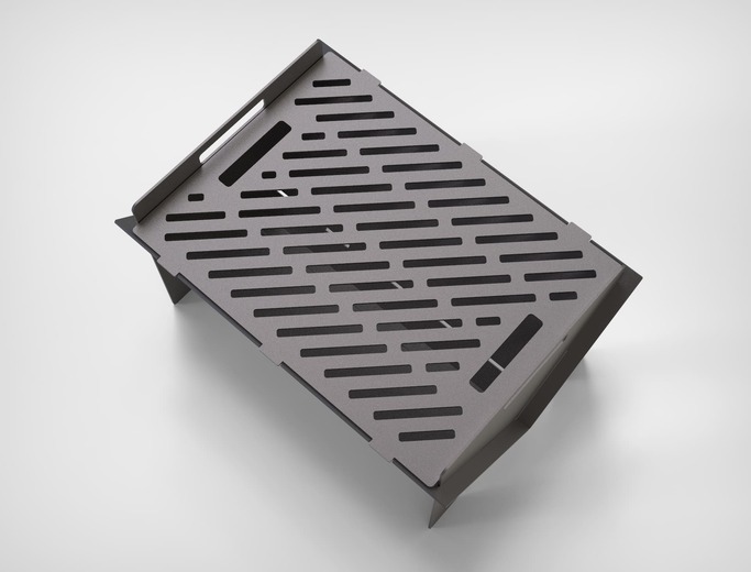 Foldable V2 Fire Pit Grill. DXF files for plasma, laser cutting. Portable Barbecue