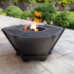 Hexagon Foldable Fire Pit Grill V1. DXF, SVG files for plasma, laser cutting. Backyard BBQ