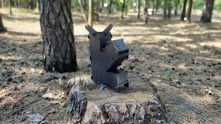 Mini Rocket Stove V1. DXF files for laser, plasma cutting. Tourist Turbo Wood Stove