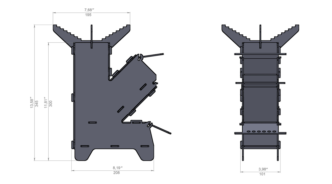 Mini Rocket Stove V1 – Portable Outdoor Camping Cooker